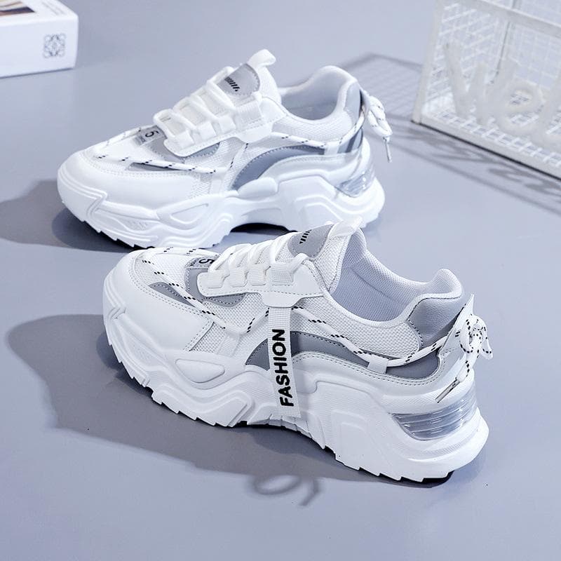 Korean Version of Daddy Shoes Women's Autumn New Breathable Student Sports Shoes Women's Casual Heightened Shoes 38