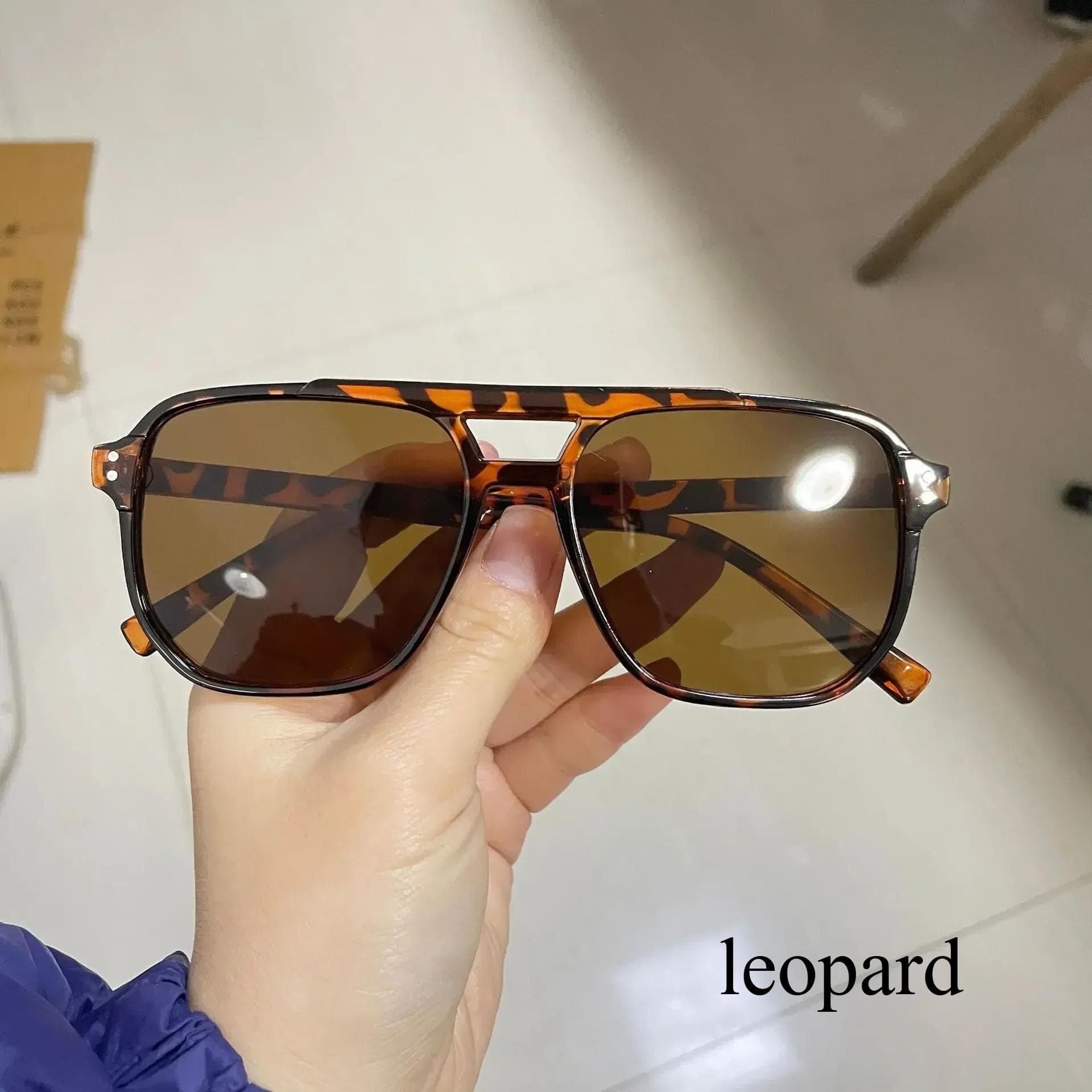 2024 Outdoor Ocean Slice Double Beam Sunglasses New Retro Jelly Color Women Square Sunglasses UV400 Eye Protection Goggles as picture