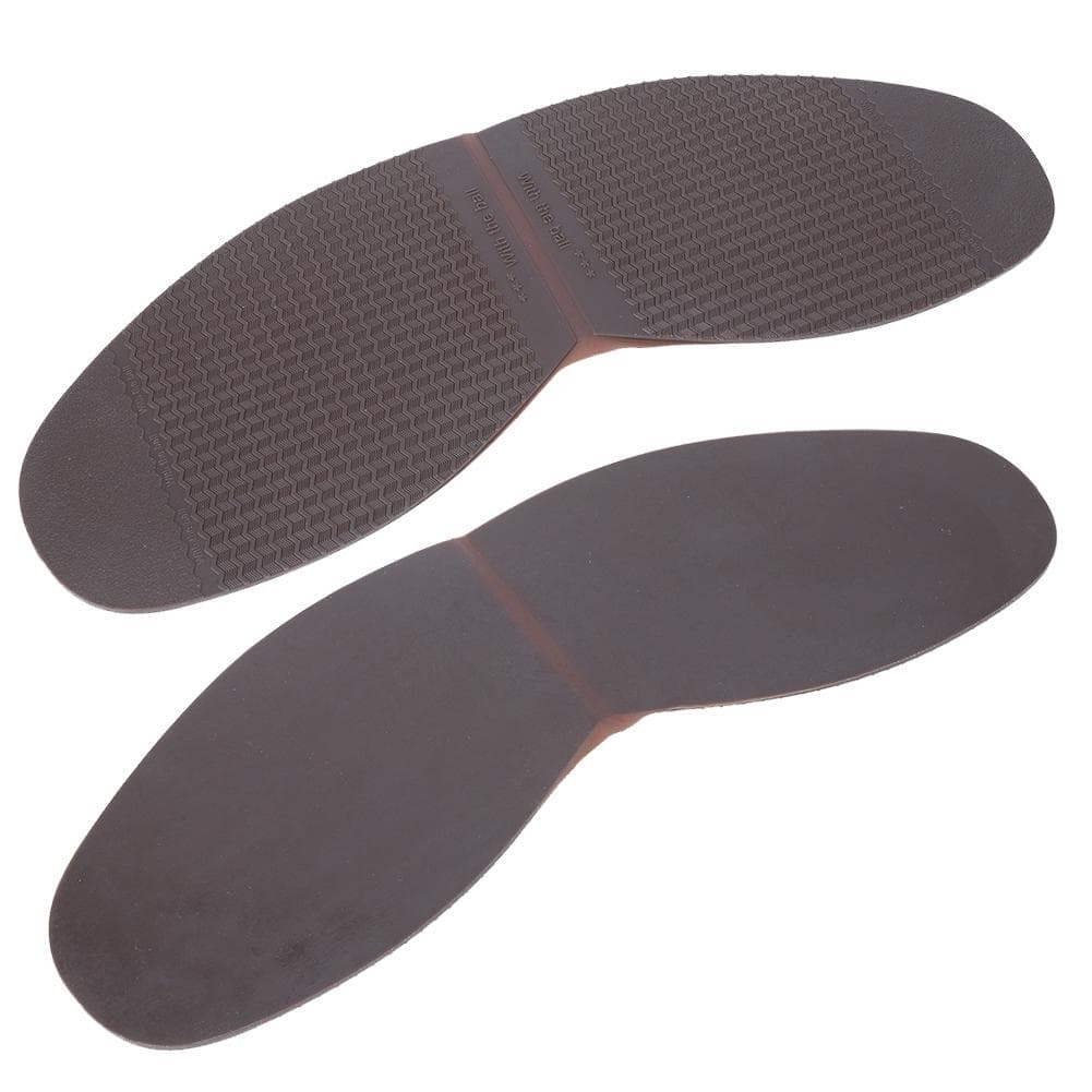 Leather Shoes Outsoles Rubber Anti Slip Forefoot Sole Flat Shoes Repair Half Sole Pad (Black) brown