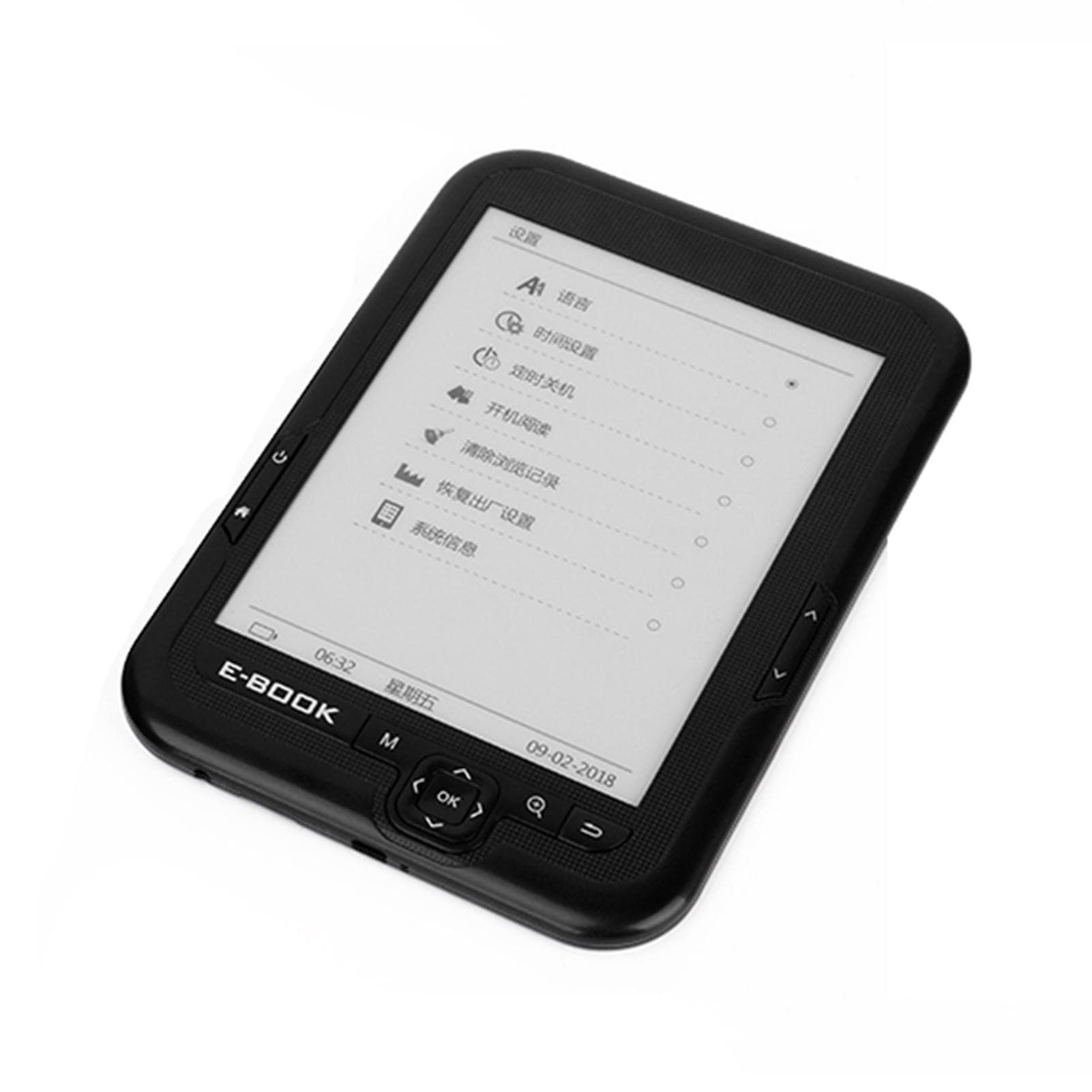High-clear Ink Screen Ereader Devices Ebook Reader Double RAM Rich Functions Music Playback 8GB black
