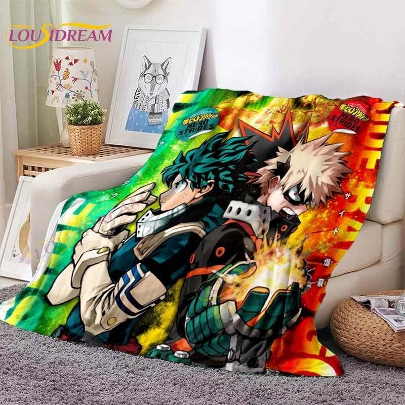 My Hero Academia Blanket Anime Blankets Midoriya Izuku Blankets Bed Sofa Lazy Soft Blanket Boys Girls Kids Gift Flannel Blankets 75x90cm