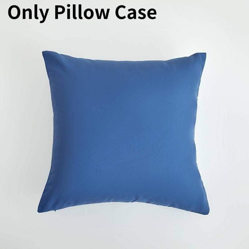Luxurious Thick Plain Polyester Cushion Cover For Sofa And Living Room 18x18 Inches Bluestone Blue