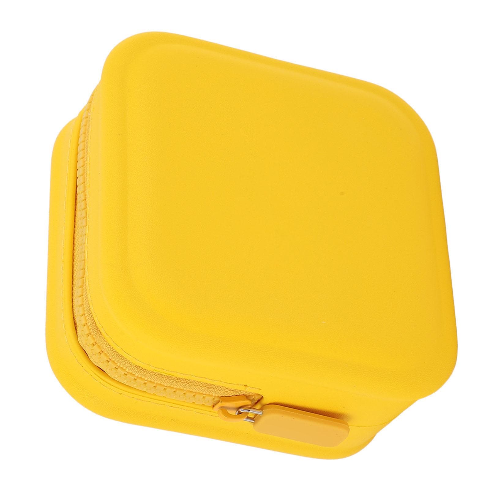 Small Cosmetic Bag Waterproof EVA Portable Stylish Makeup Zipper Case for Home Travel Orange yellow