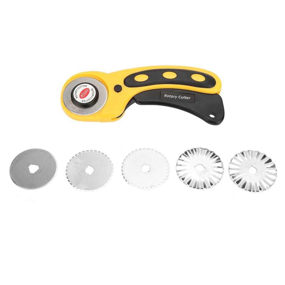 45mm Rotary Cutter with Blades for Fabric Leather Paper Vinyl DIY Craft Patchwork Sewing Tool
