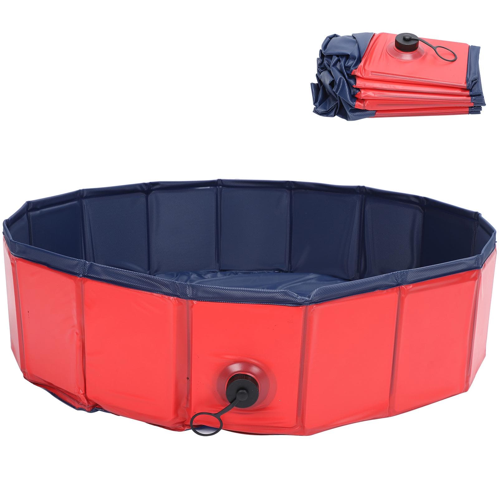 Foldable Pet Bathing Tub Portable Shower Basin Bathroom Cleaning Bathtub for Dogs CatsS 80x20cm Red S(for 2-4kg) red