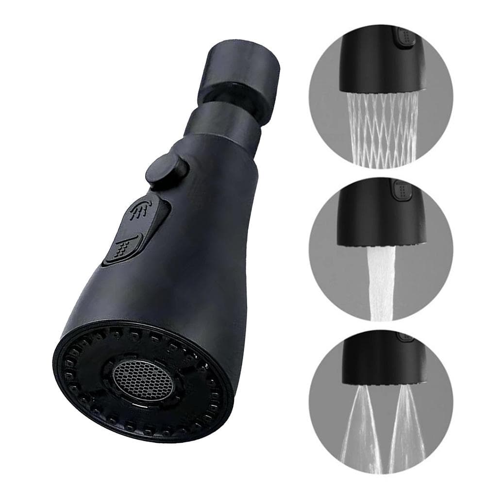 Kitchen Faucet Extender Three Mode Adjustment 360 ° Rotating Home Kitchen Faucet Nozzle black