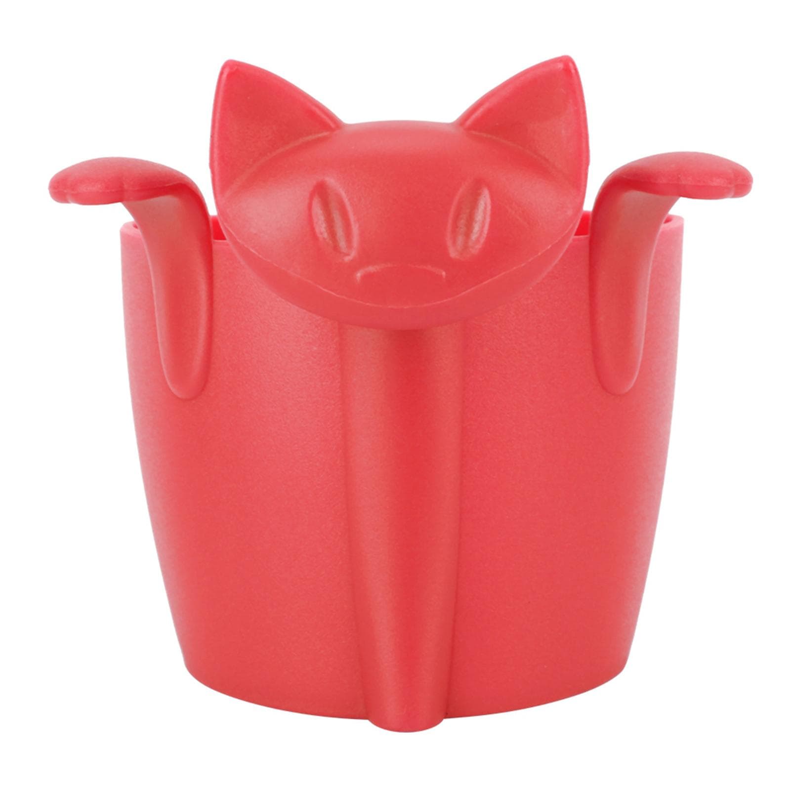 Home Office Cute Cat Shape Silicone Tea Infuser Tea Strainer Filter Tea Set AccessoryRed