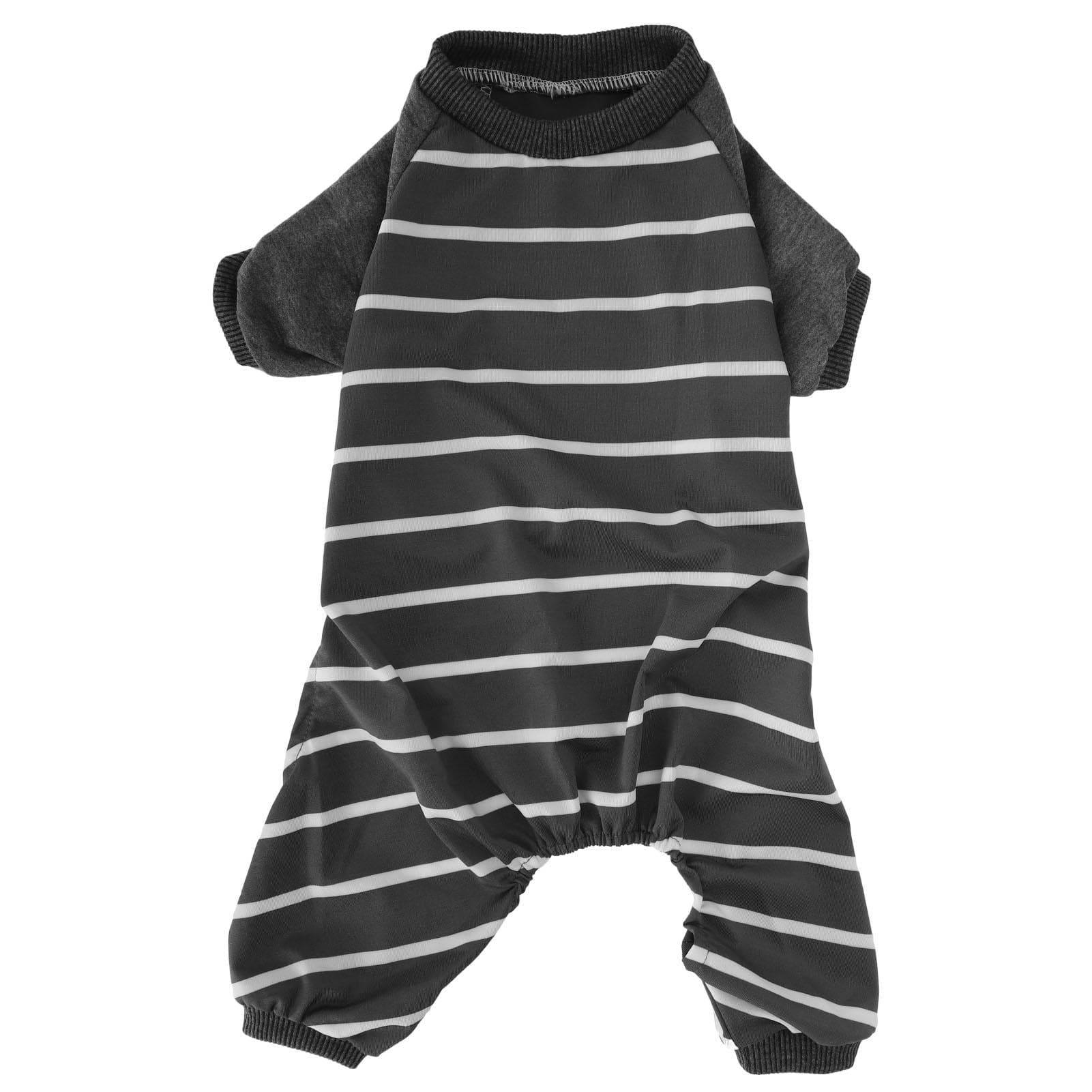 Indoor Pet Dog Jumpsuit Soft Clothes Polyester Dogs Bodysuits Long Sleeve Stripe ShirtSY60 Red S(for 2-4kg)