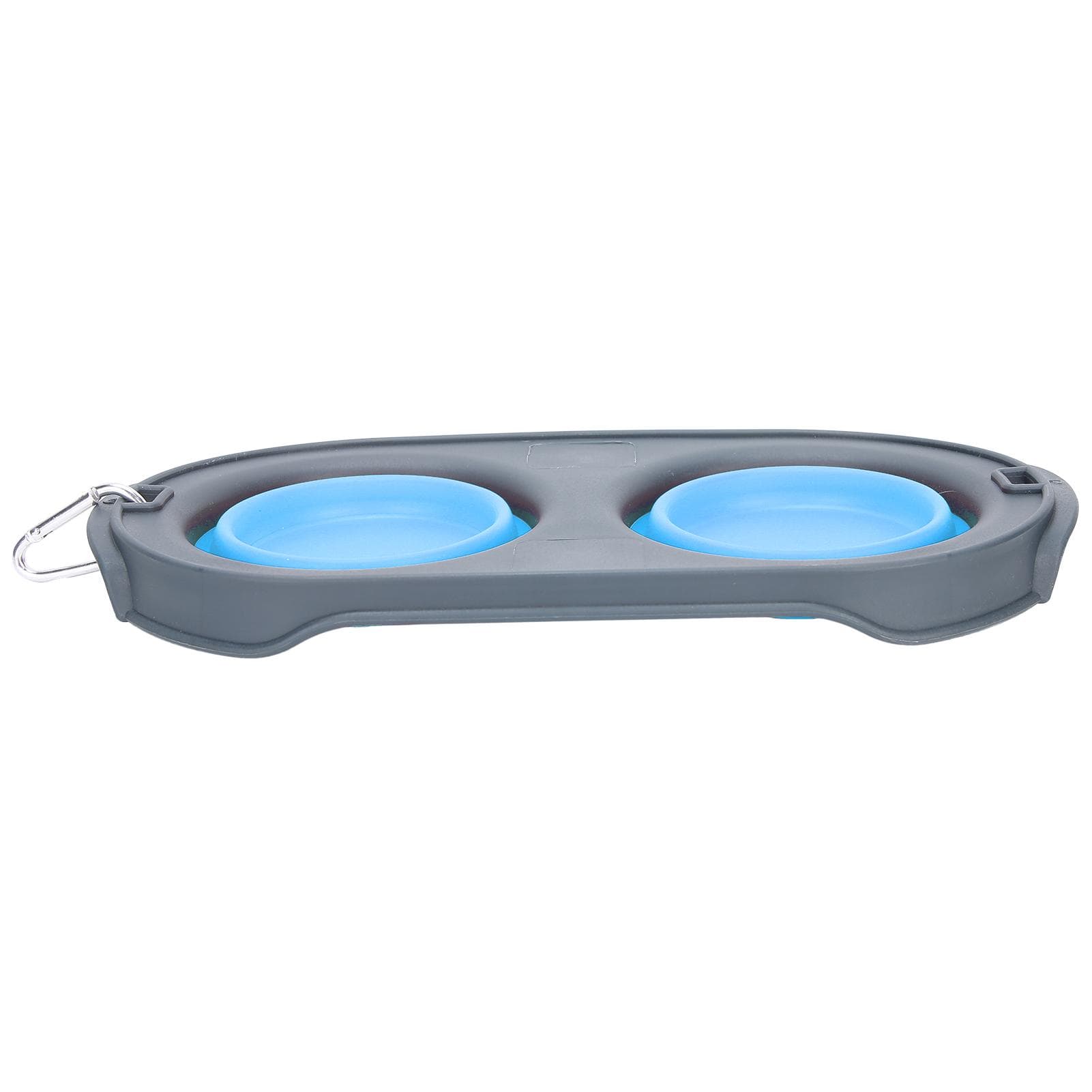 Pet Folding Bowl Portable Water and Food Feeding Dog Bowl Cat Folding Double BowlBlue blue