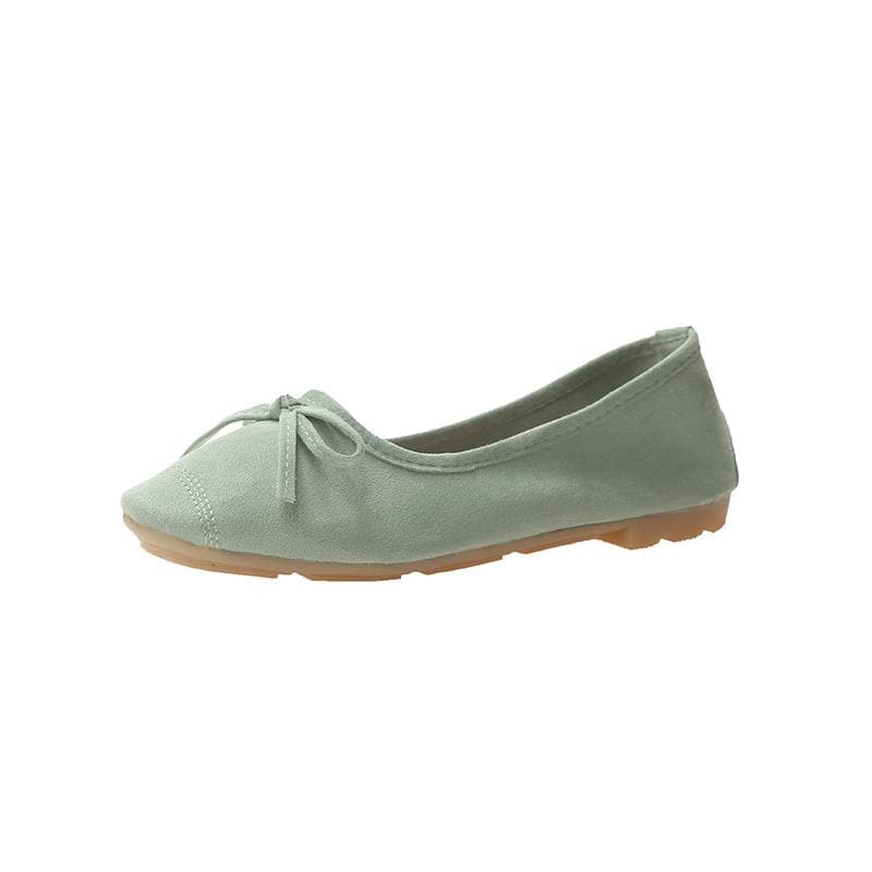 SUEDE BOW BALLET FLATS Single Shoes Women Candy Color Bow Flat Shoes Soft Comfortable Lady Ballet Flats Shoes Loafer 40