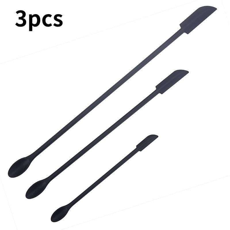 Silicone Mini Spatula Jar Scraper Scoop Tip Long Spatula Cosmetic Bottle Tool black