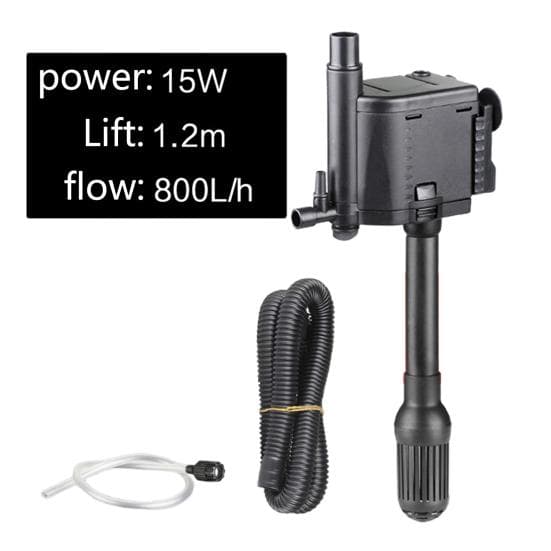 1 Set Practical Easy to Clean High Performance Filtering Pump Fish Tank Three-in-one Fiter Pump Fish Supplies 15W
