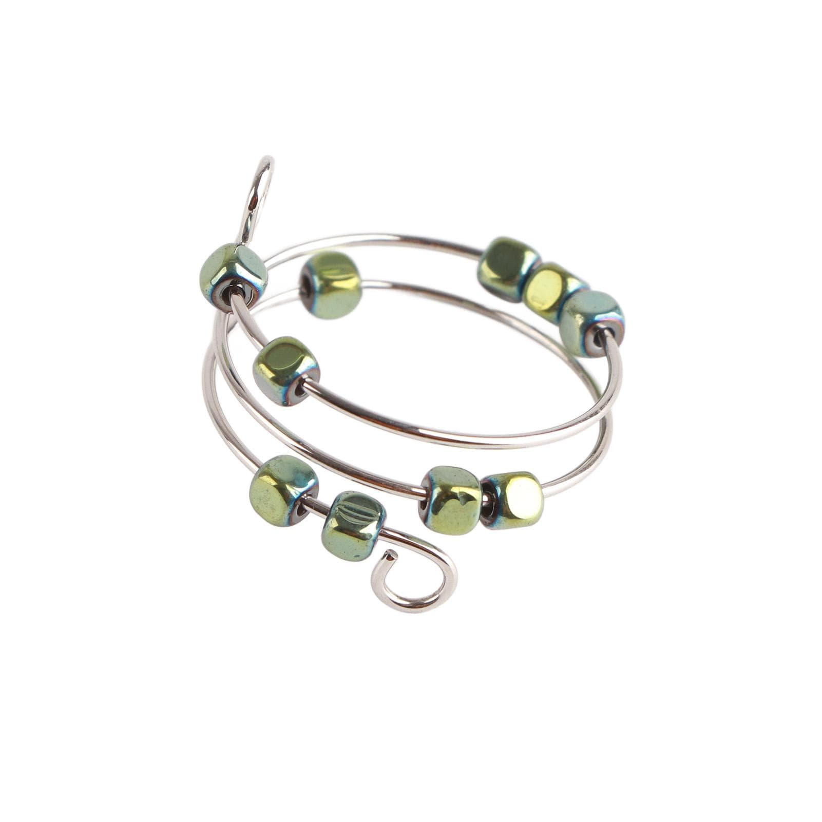 Rotating Anxiety Ring Stress Relief Beaded Finger Ring Gift for Friends and Family