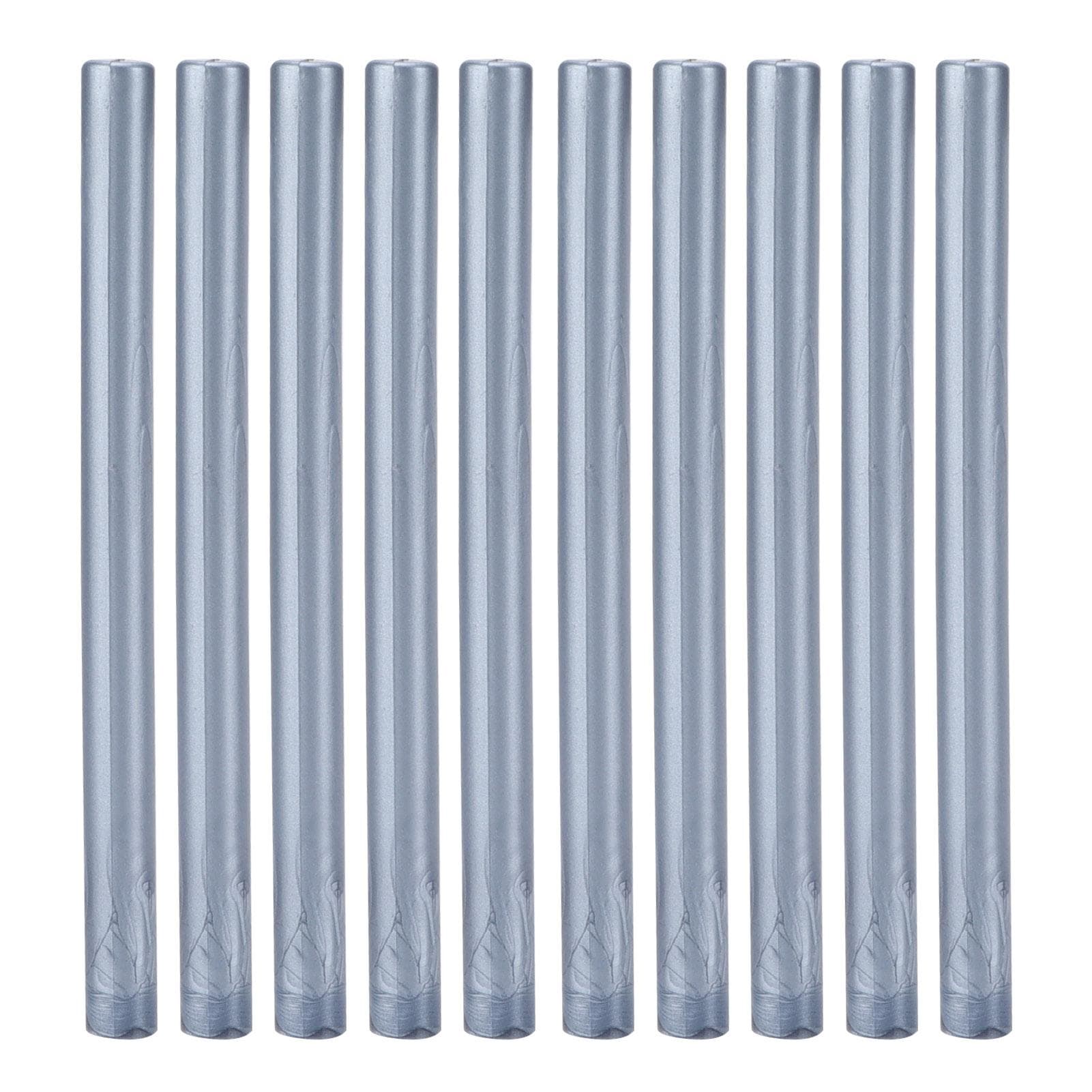10Pcs Sealing Wax Sticks MultiColor Small Round Stamp Tools for DIY Invitations Cards grey/blue