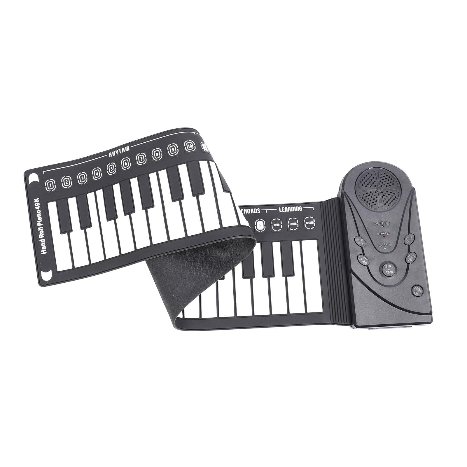 Portable Piano with Speaker 49 Keys Silicone Flexible 16 Tones 10 Rhythms 16 Level Volume Control