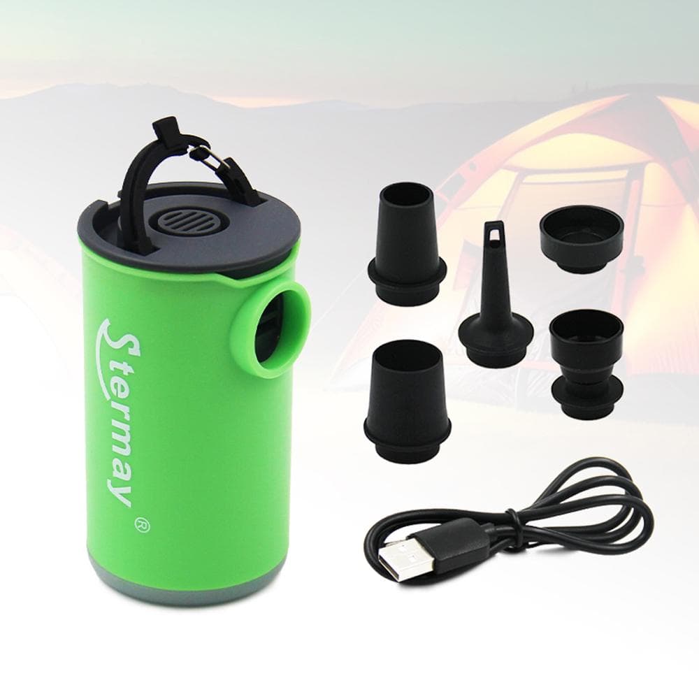 Cordless Air Pump Portable Electric Air Compressor Inflation & Deflation Pump with 5 Nozzles & LED green