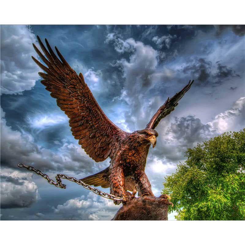 Diamond Painting Eagle Statue Full Diamond Embroidery Diamond Painting Full Square 20X30CM