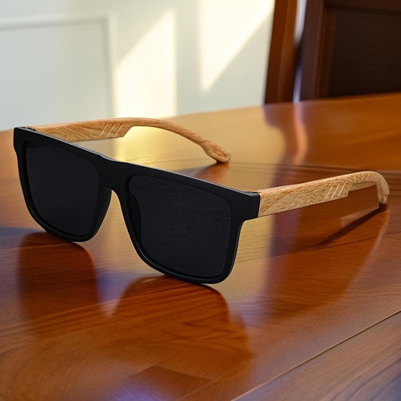 Mens Retro Large Frame Square Sunglasses Fashionable Durable for Travel Outdoor Leisure Wear