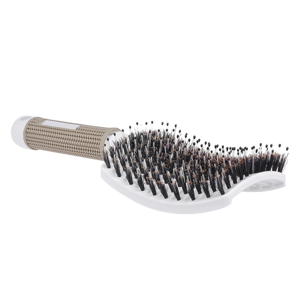 Hair Scalp Massage Comb Nylon Hairbrush Women Wet Curly Detangle Hair Brush for Salon Household white