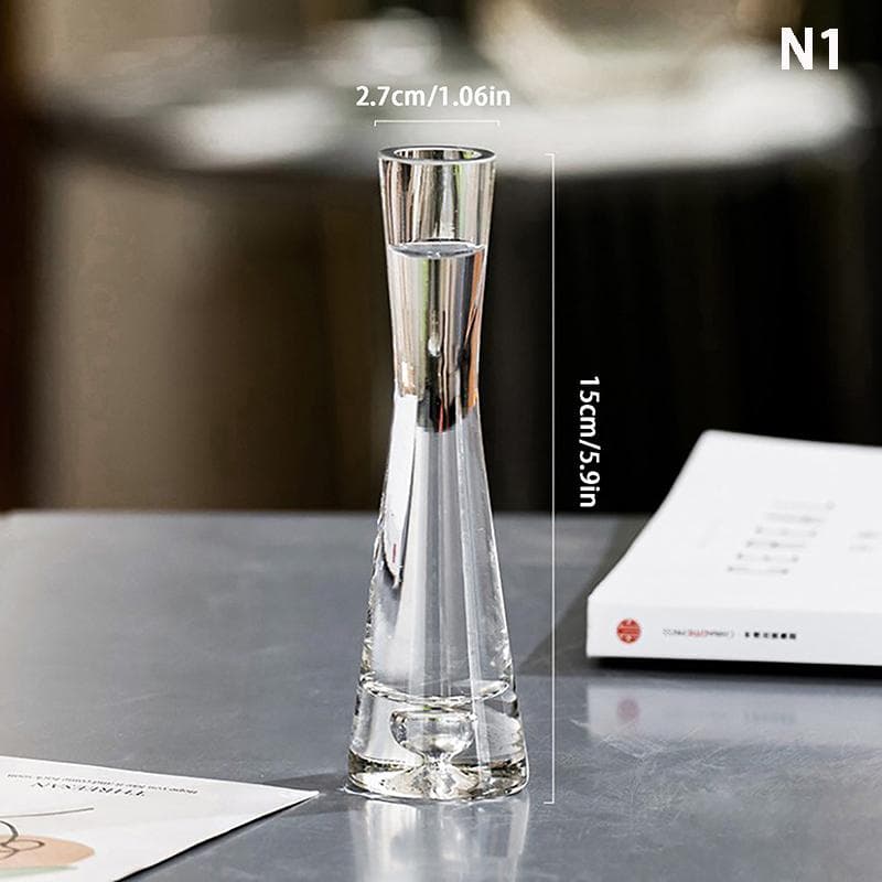 Transparent Glass Flower Vase Small Vase Hydroponics Plant Flower Terrarium Luxury Room Table Home Decor Wedding Decoration 15*2.7cm