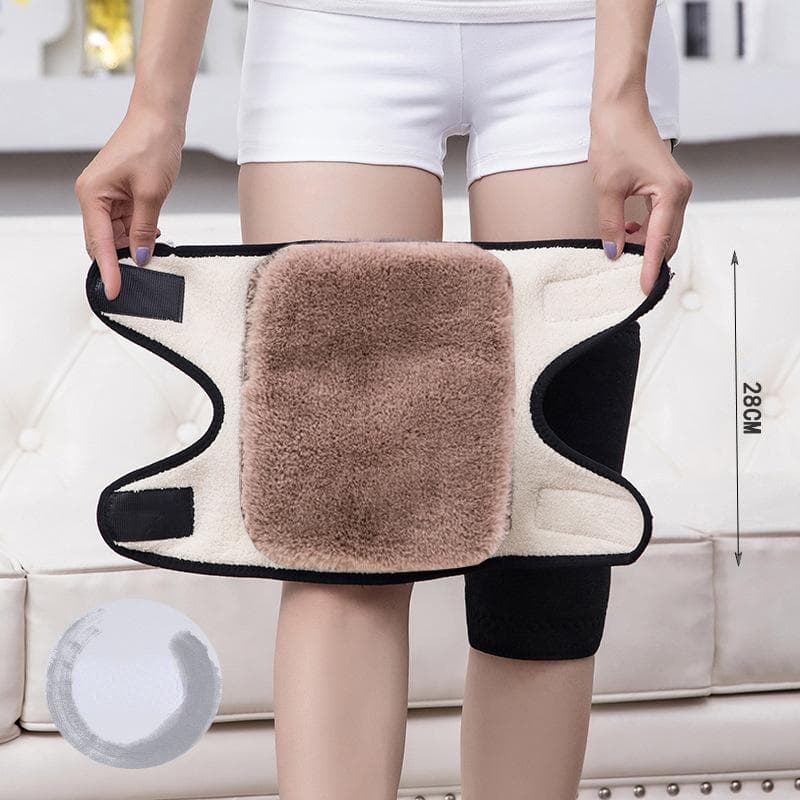 1 Pair Anti Slip Knee Protection Seamless Knee Protectors Thicken Knee Pad Autumn Winter Knee Warm Cover camel