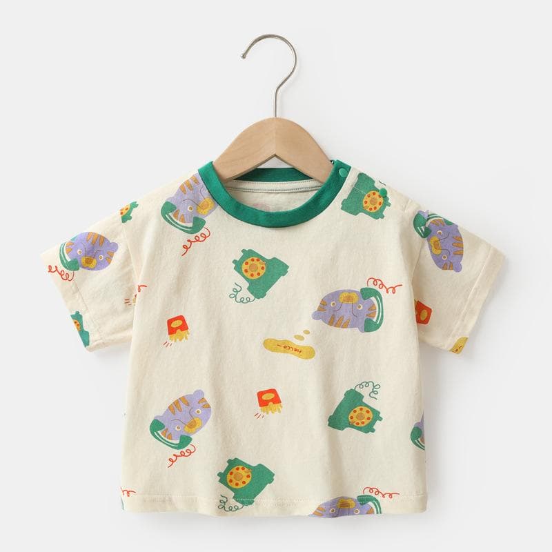 Baby Clothes Casual Short-sleeved T-shirts Summer Clothes Boys Girls Baby Children Children Summer Half-sleeved Tops 120cm