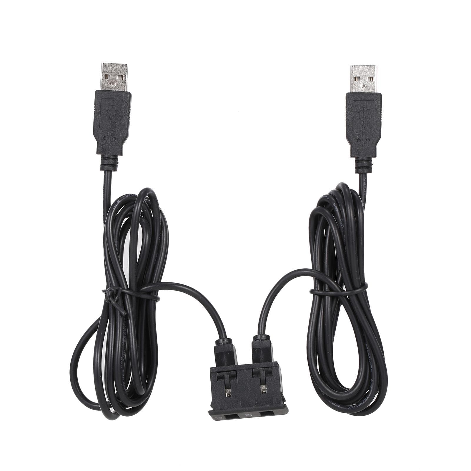150CM Car Dash Flush Mount two USB Port Panel Auto Boat Dual USB Extension Cable Adapter black