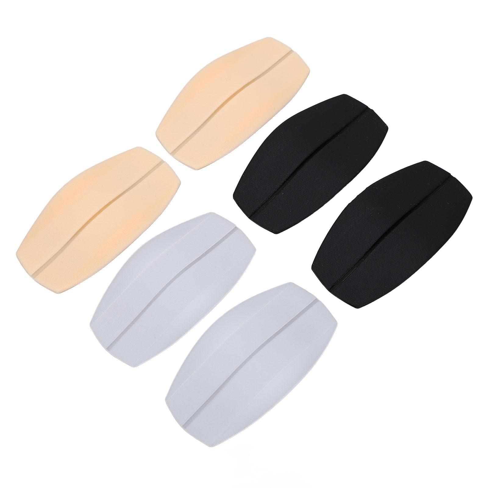 3 Pairs Women Shoulder Pad Soft Silicone Non Slip Adjustable Bra Strap Pads Skin Black White Color