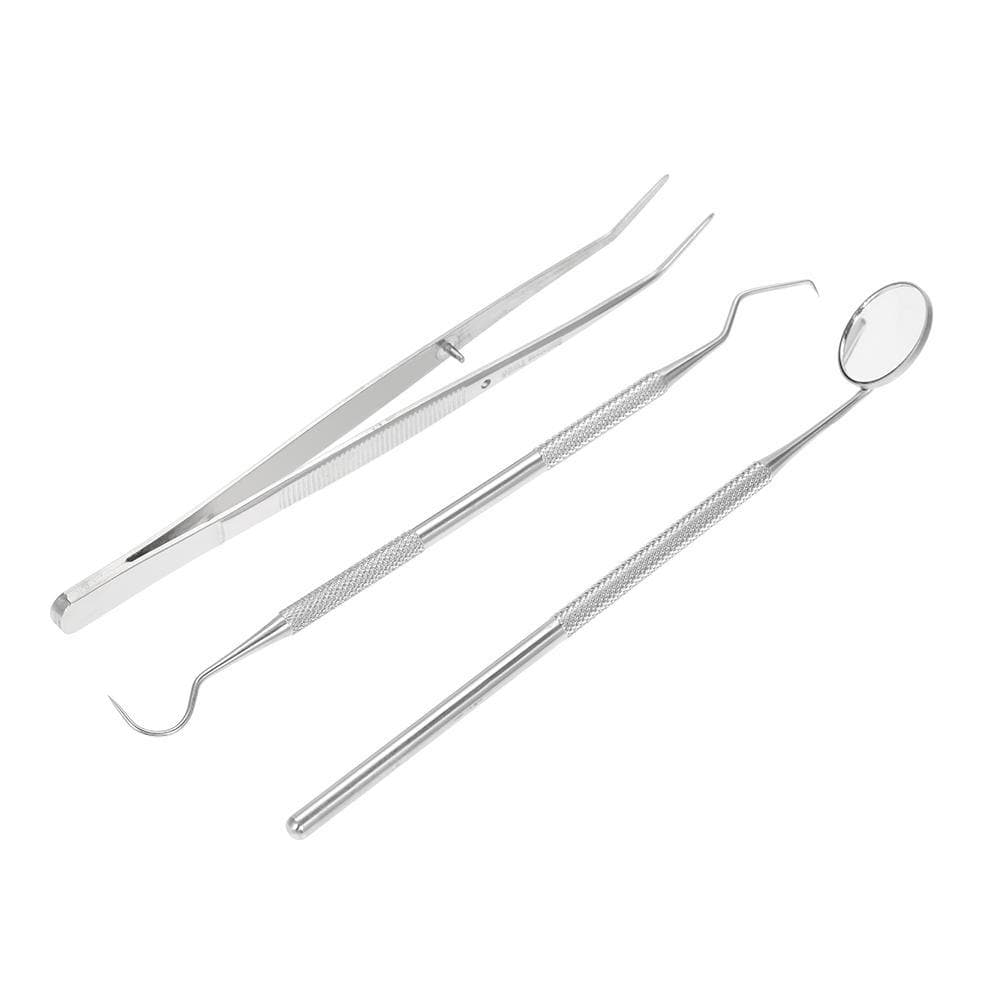 3pcs/4pcs Dental Hygiene Tools Kit Dentist Dental Probe Mirror Tweezers Teeth Care Cleaning Tool 3Pcs