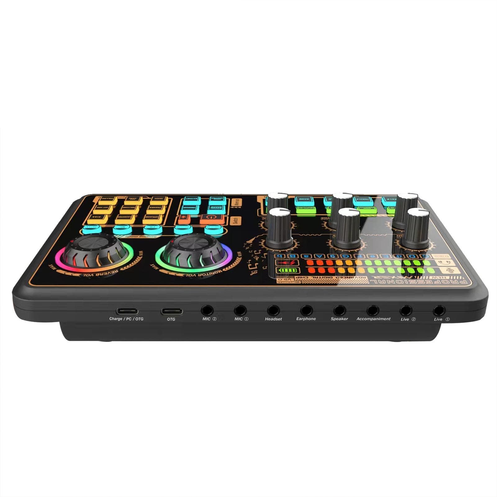 SK600 Multi-function Digital Audio Mixer External Sound Card with BT Wireless Connection for black