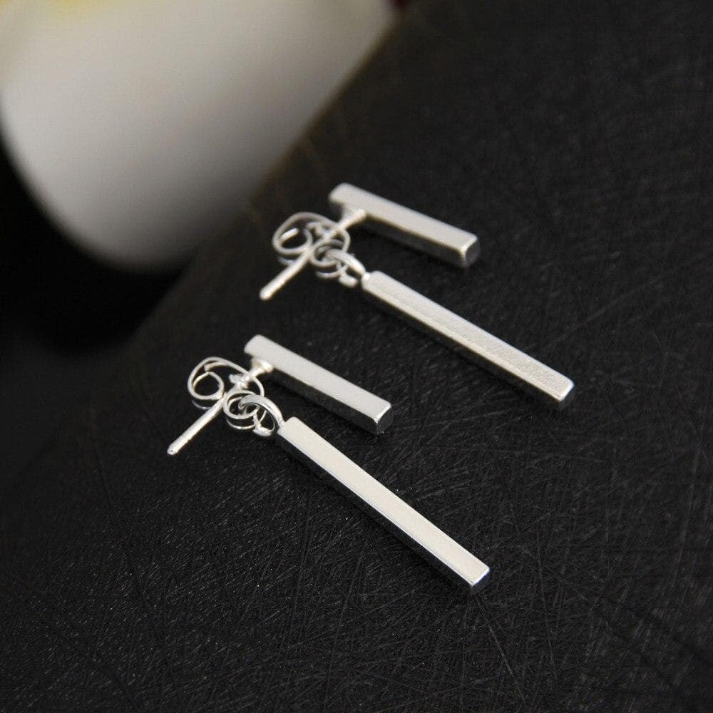 New Fashion Stainless Steel Simple T Bar Drop Earring for Women Geometric Ear Jacket Earrings Wedding Gifts silver