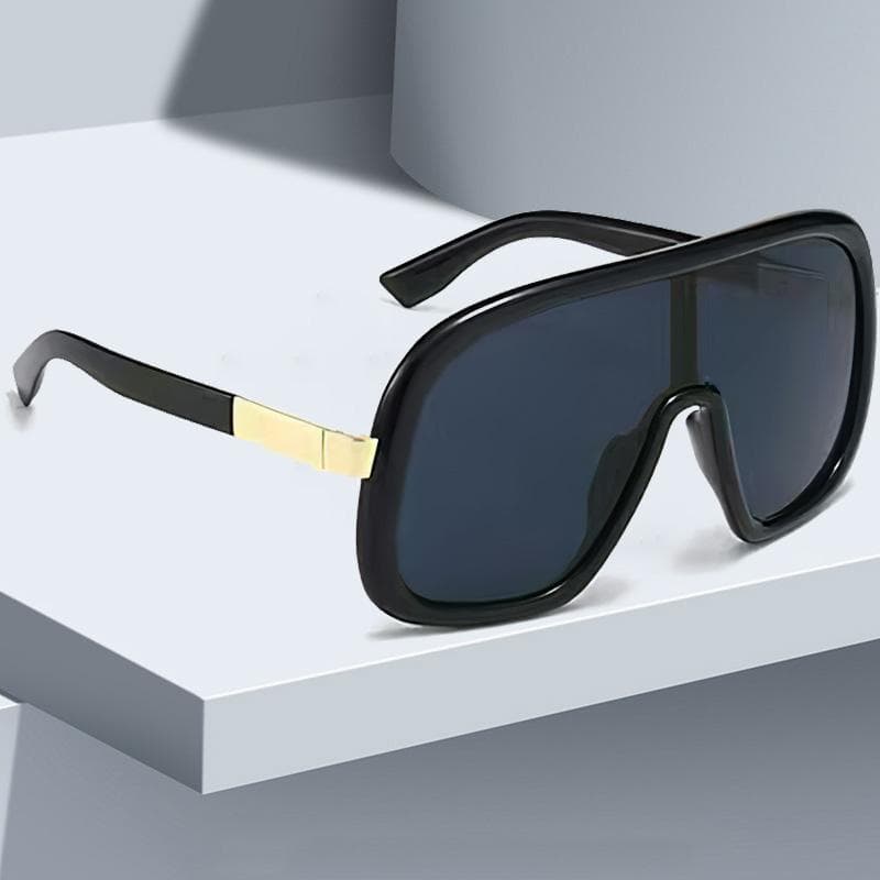 Modern Geometric Square Sunglasses Wide Frame Futuristic Design Fashionable Luxury Accessories for Women