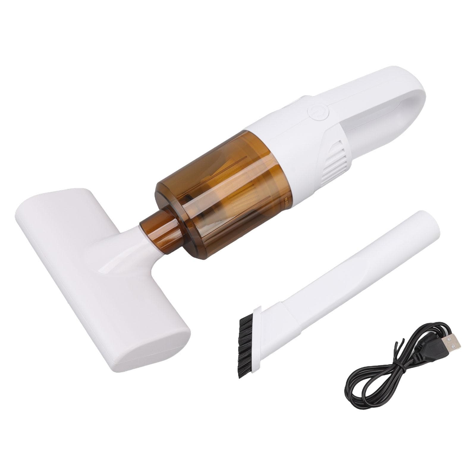 Cordless Handheld Vacuum Cleaner Dust Mite Remover USB Rechargeable for Car and Home Pet Hair White white