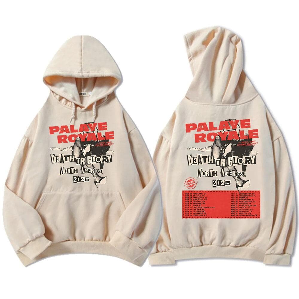 Death or Glory North America 2025 Tour Hoodies Palaye Royale Rock Band Sweatshirts Heavy Mental Style Clothes XXXL