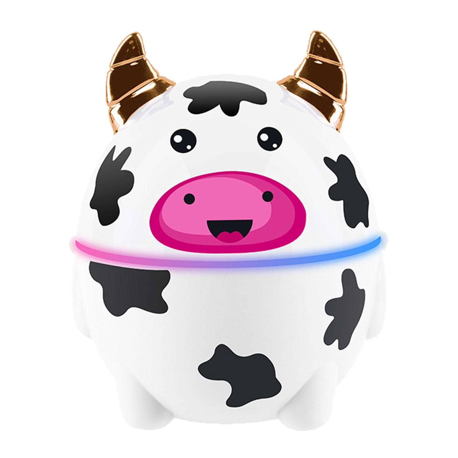 Cute Pet Humidifier Fine Mist Moisturizing Lighting Desktop Humidifier for Bedroom Office 230ml Cow