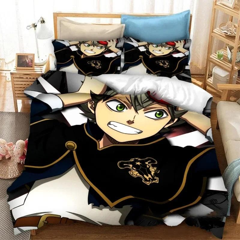 Anime Black Clover Asta Bedding Set Duvet Cover Bedroom Comforter Covers Single Twin King Size Quilt Cover Home Textile 70x133cm 2pcs
