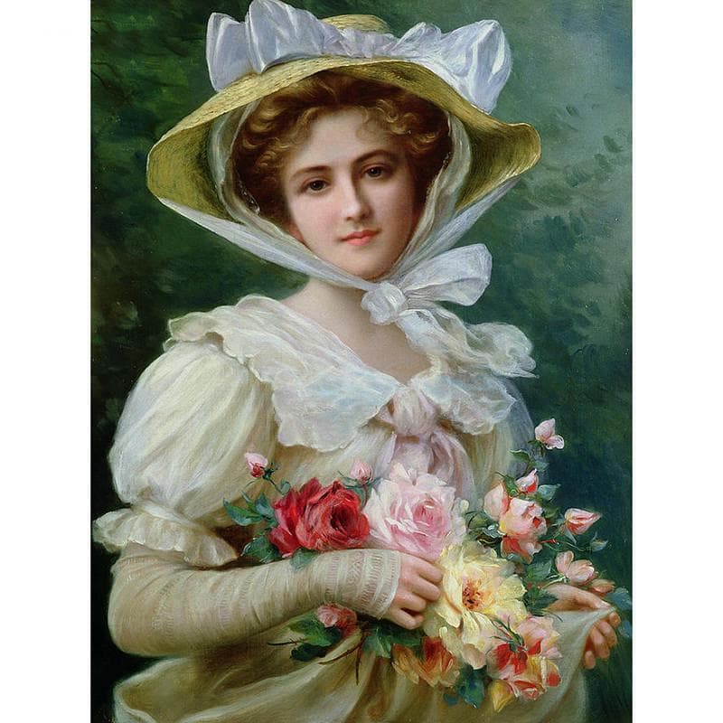 Full Round Drill Diamond Embroidery Pretty Woman 5D DIY Diamond Painting Cross Stitch Rhinestone 20X30CM