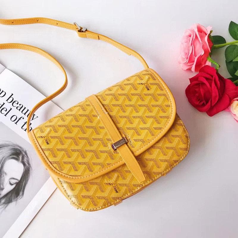 2024 Trendy Dogtooth Saddle Shoulder Bag - Women's Floral Messenger Handbag 22cm x 15cm x 6.5cm yellow