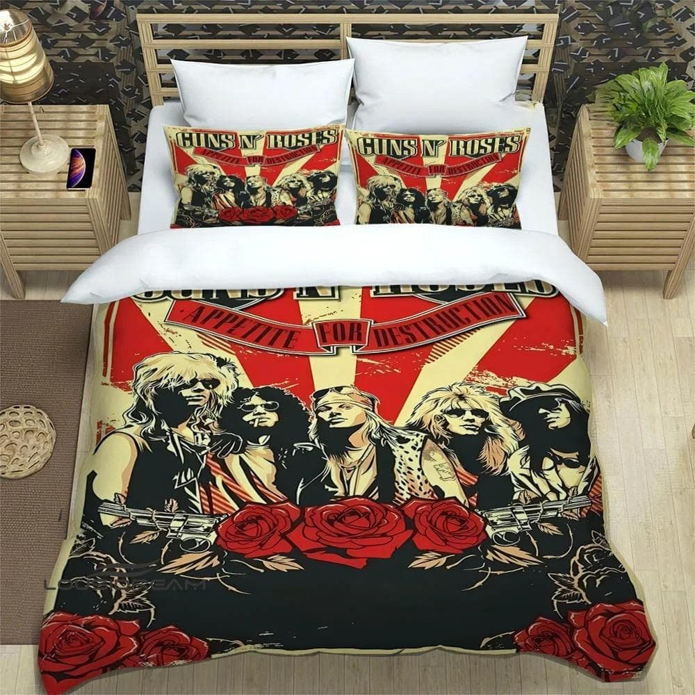 Rock Band Guns N' Roses  Bedding Sets exquisite bed supplies set duvet cover bed comforter set bedding set luxury birthday gift 70x133cm 2pcs