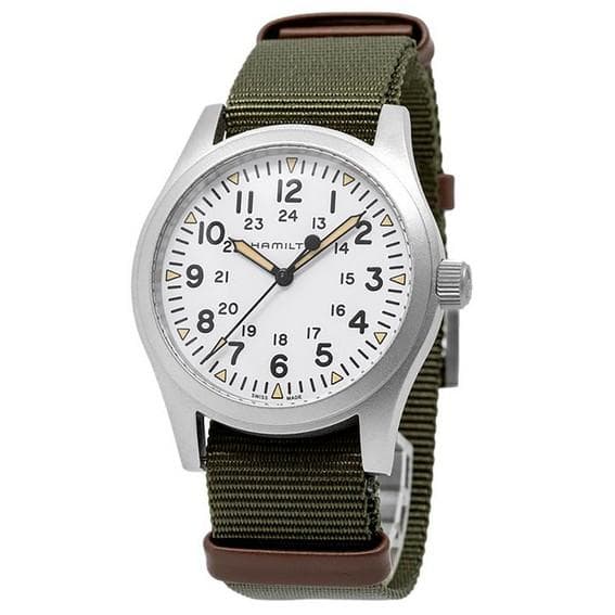 Hamilton Khaki Field Nylon Strap White Dial Mechanical H69529913 Men's Watch white