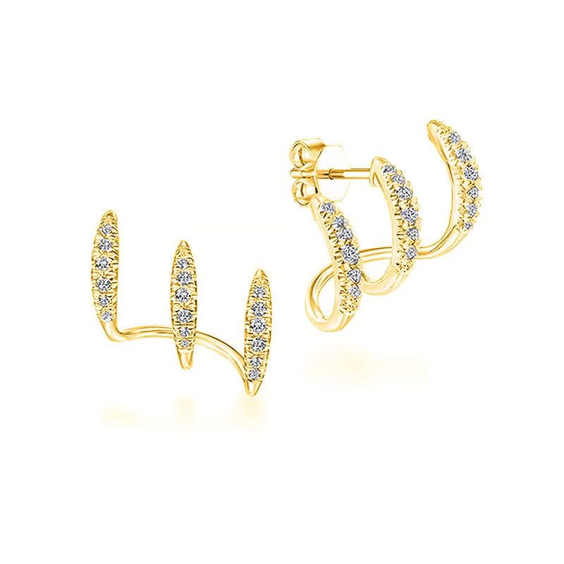 Irregular Claw Gold Color Earrings For Woman gold