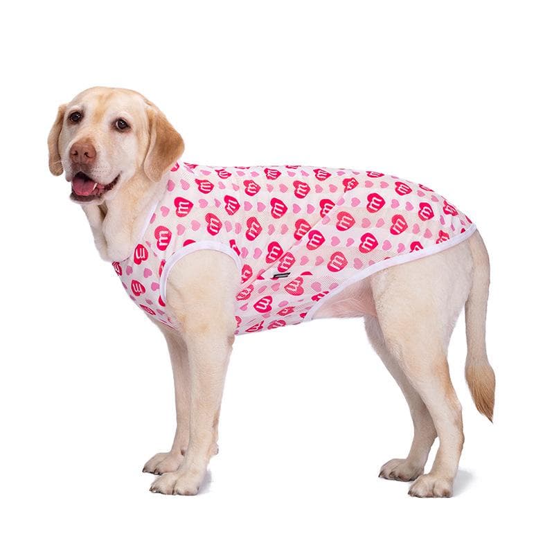 XL-7XL Large Dogs T-shirt Thin Dog Clothes Summer Breathable Big Dog Vest Pet Clothes XL pink