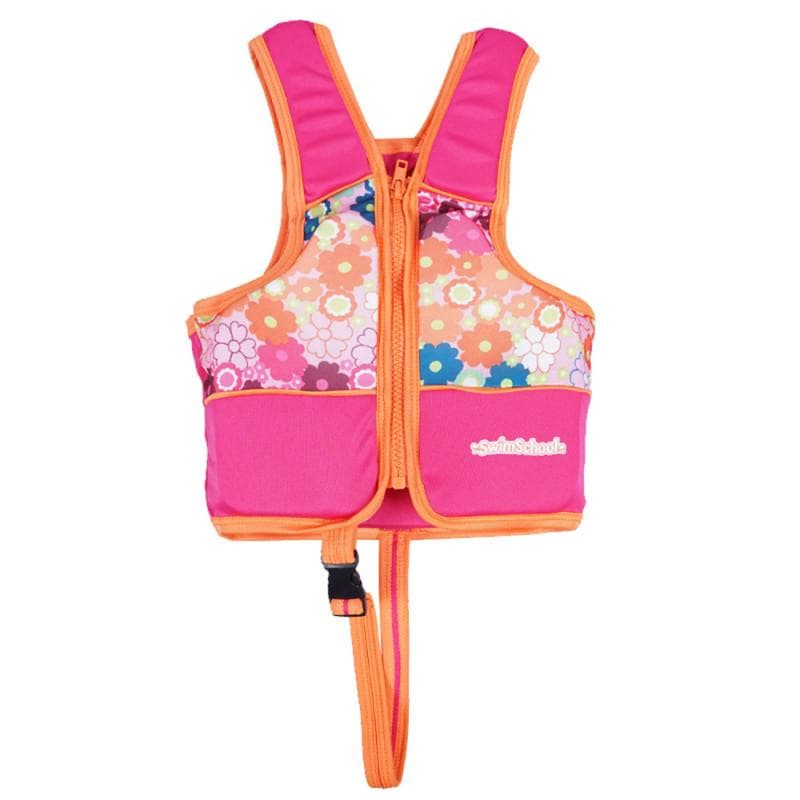 Summer Children Sleeveless Zipper Swim Life Jackets Kids Boys Girls Adjustable Life Vests Cartoon Balanced Flotation Swimsuit 2-3 Years