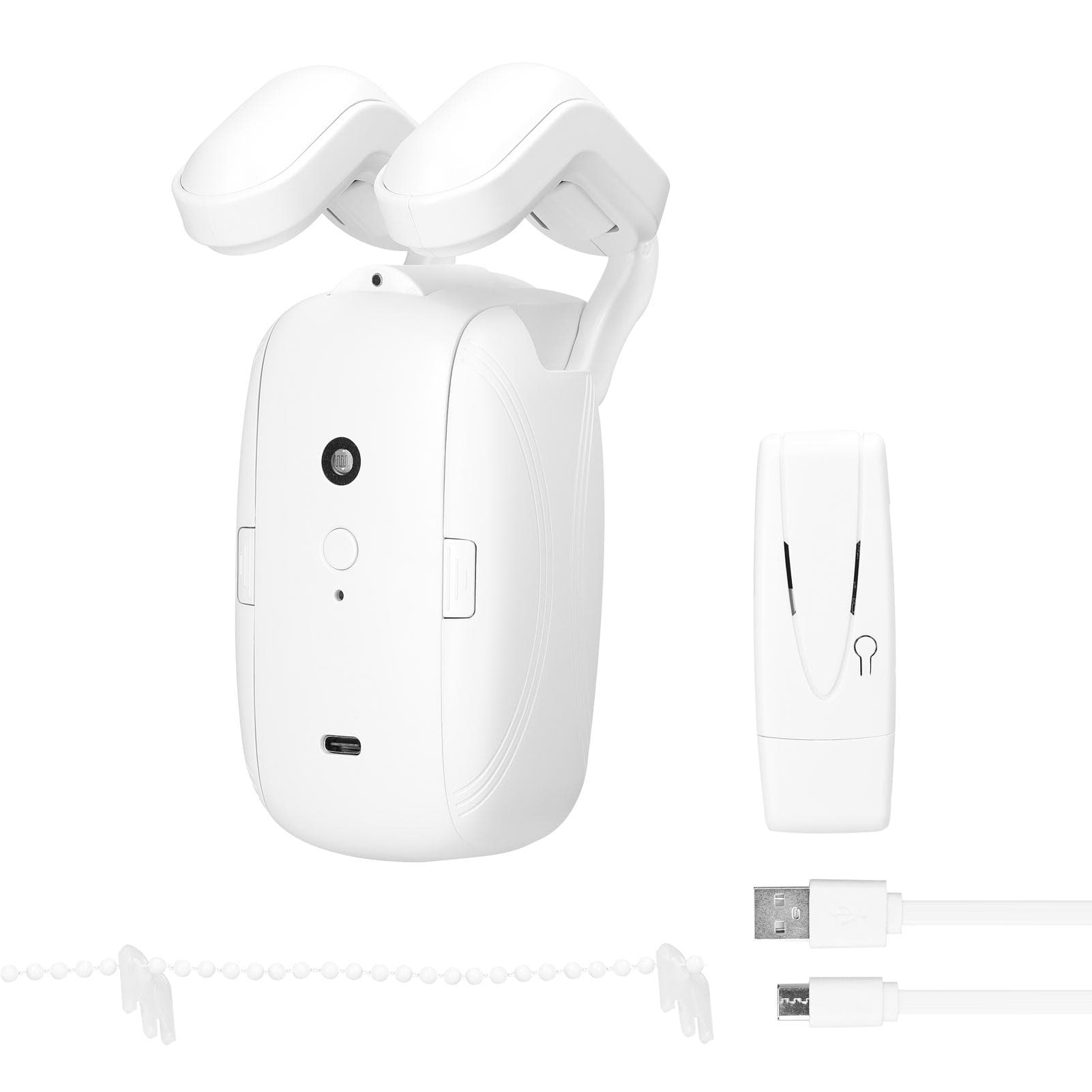 2PCS Tuya WiFi Intelligent Curtain Motor Electric Curtain Robot Automatic Opener No Wiring with 1PC white