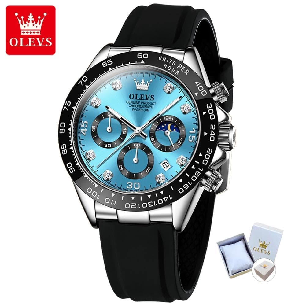 OLEVS New Top Men's Watch Silicone Multi -function Quartz Men's Watch High -end Watch