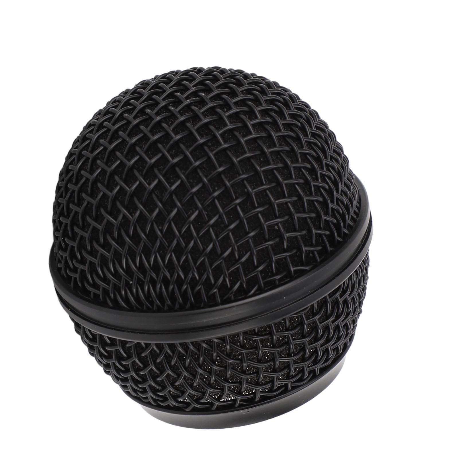 Microphone Head Replace Black Grille Ball with Inner Foam Metal Mesh Replacement Head for SM58