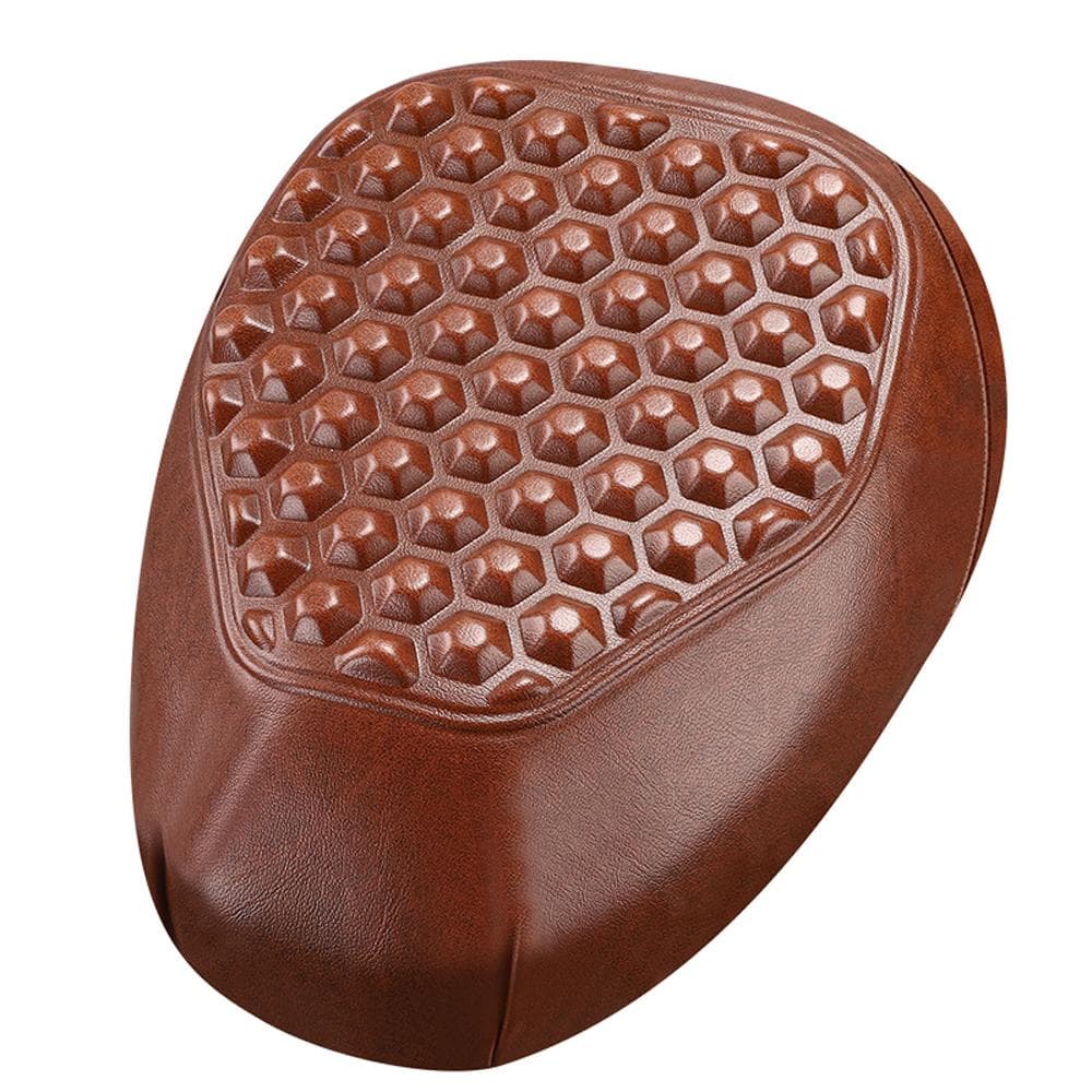 Comfortable E-Bike Saddle Cover Soft Waterproof Silicone and PU Leather Pad Electric Bicycle Seats brown