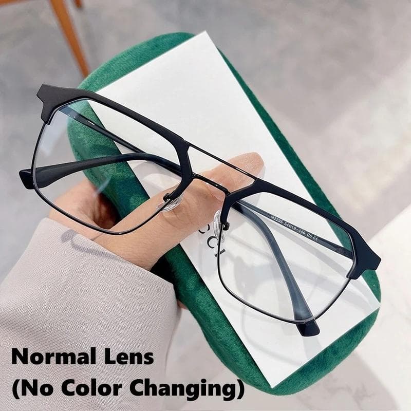 Luxury Photochromic Glasses Anti Blue Light Square Smart Color Changing Sunglasses for Men Women Fashion Eyewear 0