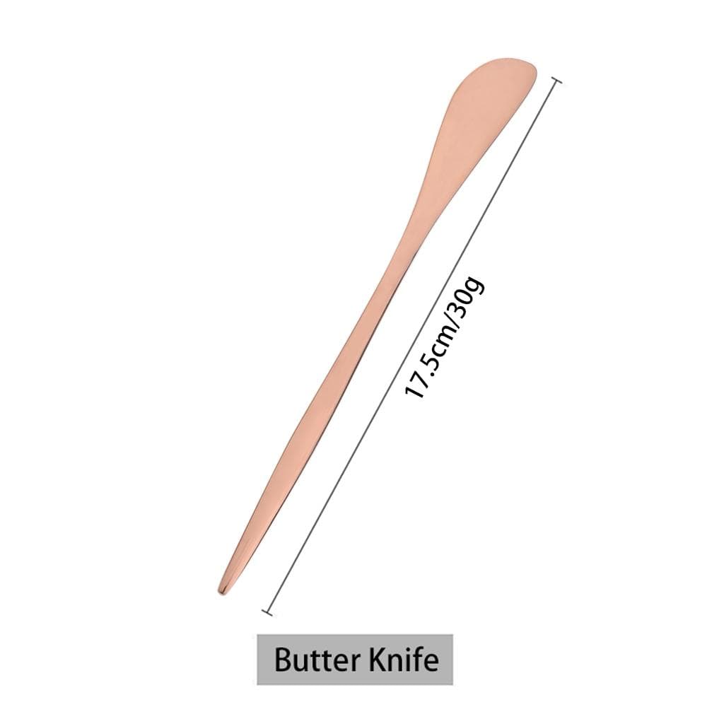 1pcs Butter Knife Cheese Dessert Cream Bread Jam Knife Colorful Stainless Steel Knife Kitchen Cutter Dinnerware Cutlery Tool rose gold