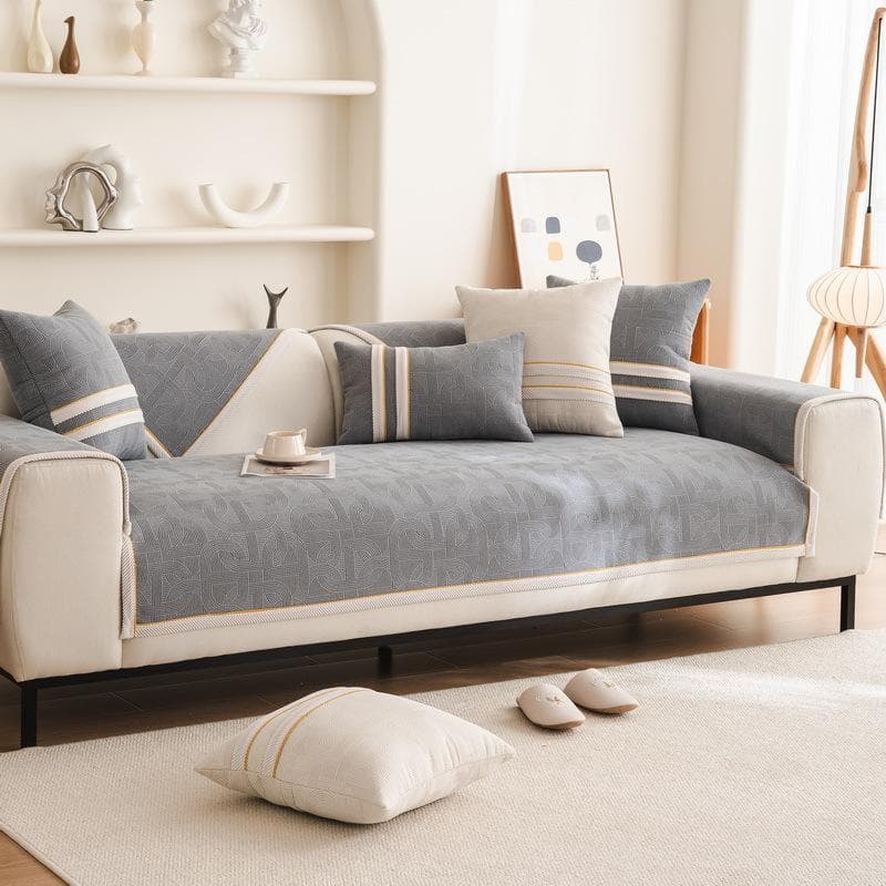 Living Room Solid Color Sofa Cover Thickened Non-Slip Cushion Cover Chenille Four Seasons Universal Sofa Cover Back Towel Decor 70x70cm 1pcs